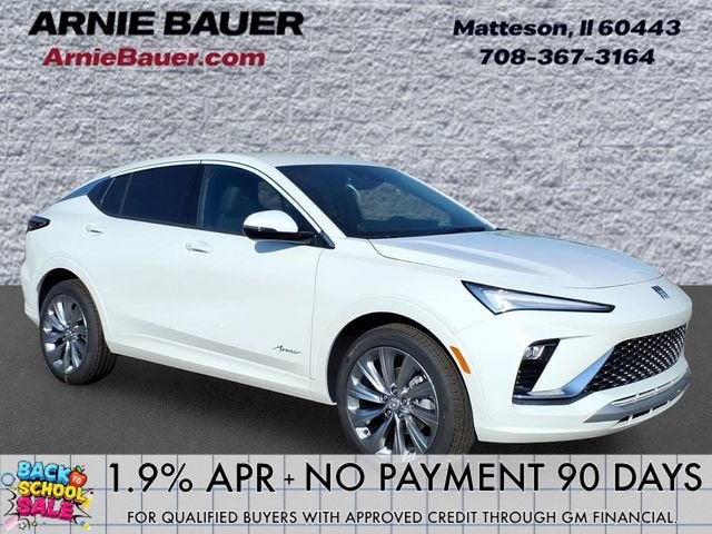 2026 Buick Envista Avenir in White Frost Tricoat — front three-quarter view