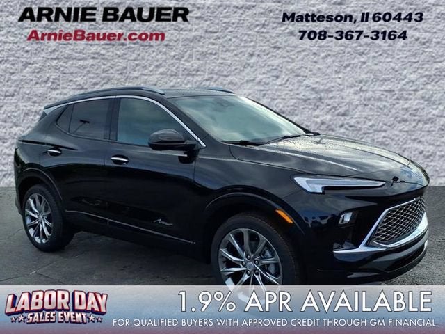 2026 Buick Encore GX Avenir in Ebony Twilight Metallic — front three-quarter view