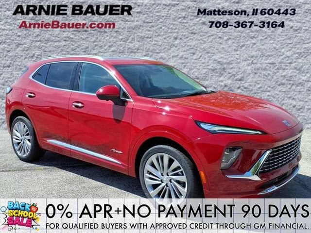 2026 Buick Envision Avenir in Brilliant Red — front three-quarter view